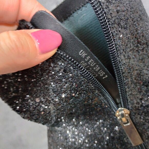 Dolls‎ Kill Shelley's London Sparkle Platform Boots Festival Size 7 Glitter 5" - Picture 12 of 16